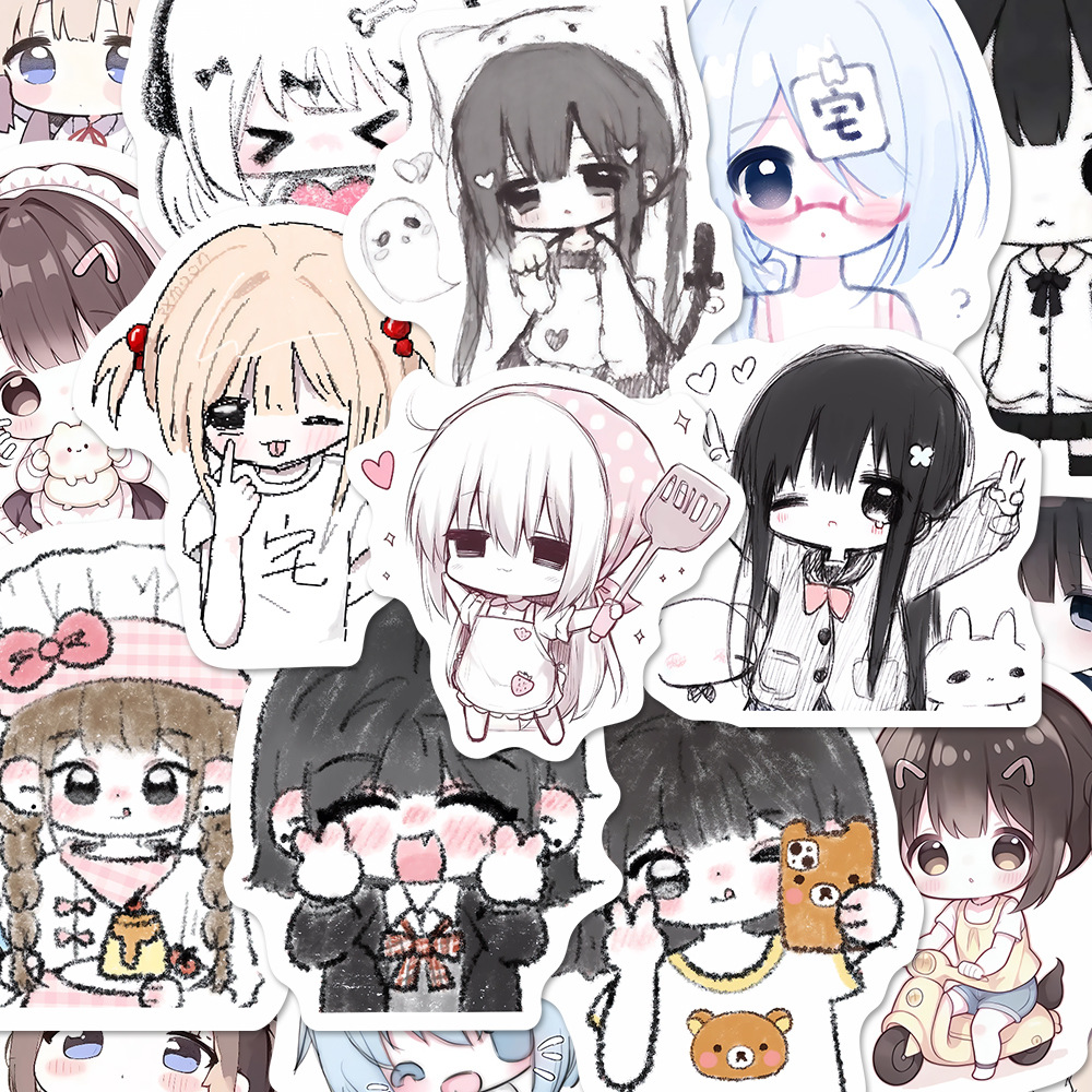 62PCS Cute Girl Graffiti Stick - Tablet Accessories For Girls 评论和价格
