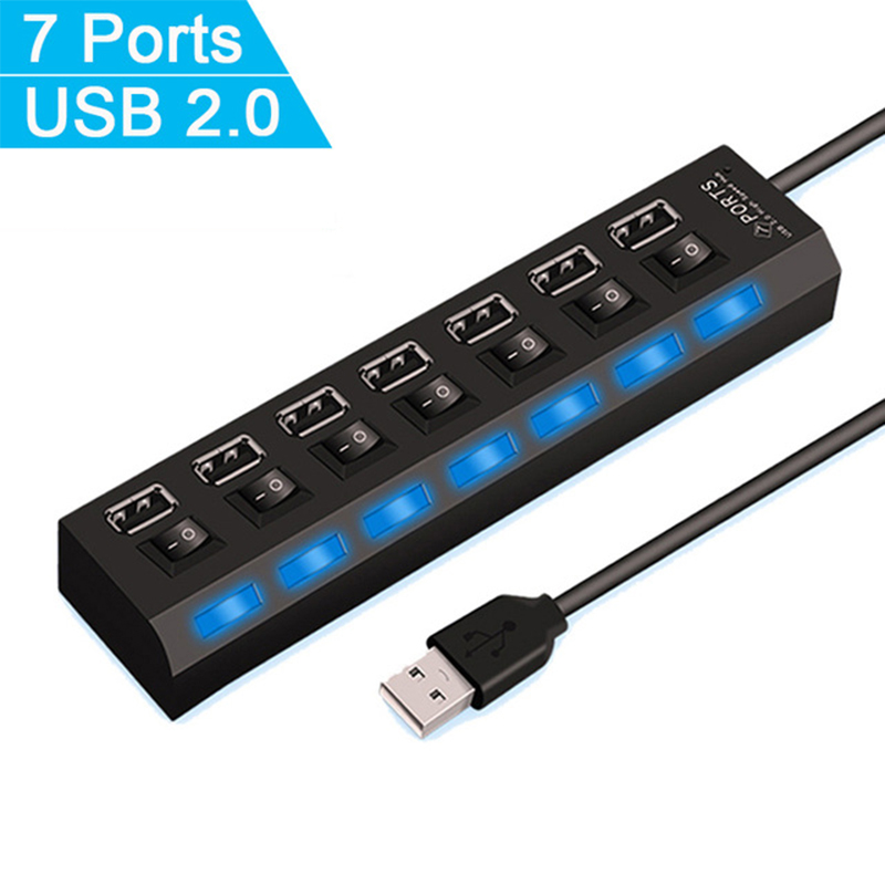 7 Port USB 2.0 Hub Splitter Fo - Tablet Computer Accessories 评论和价格